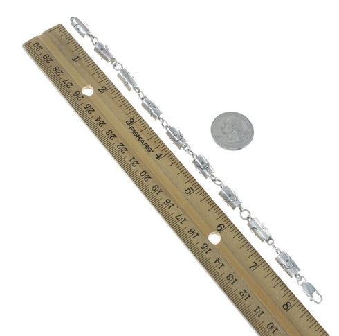 Navajo Genuine Sterling Silver Link Bracelet NN20244